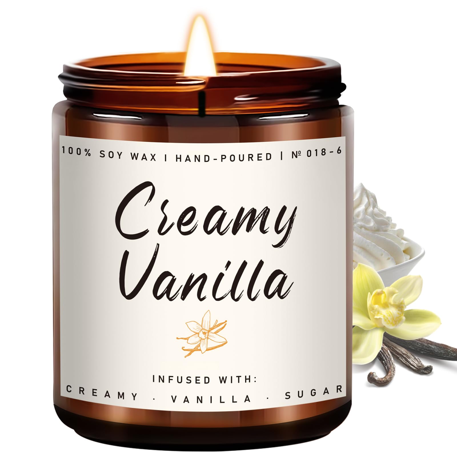 Auelife Spiced Vanilla Apple Scented Candle – 22oz Large 3-Wick Soy Candle, Cozy Fall & Autumn Candles for Home, Holiday Gift for Women & Men